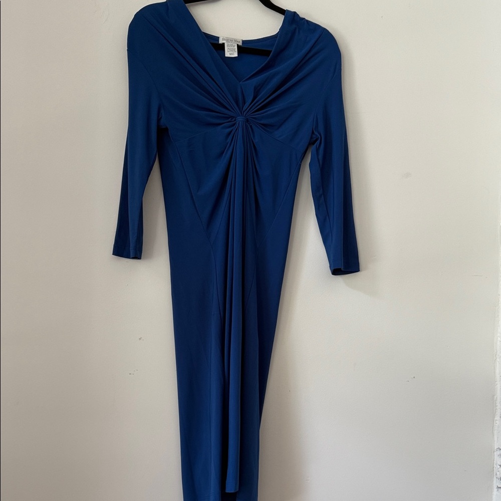 Elegant Long Sleeve Blue Dress